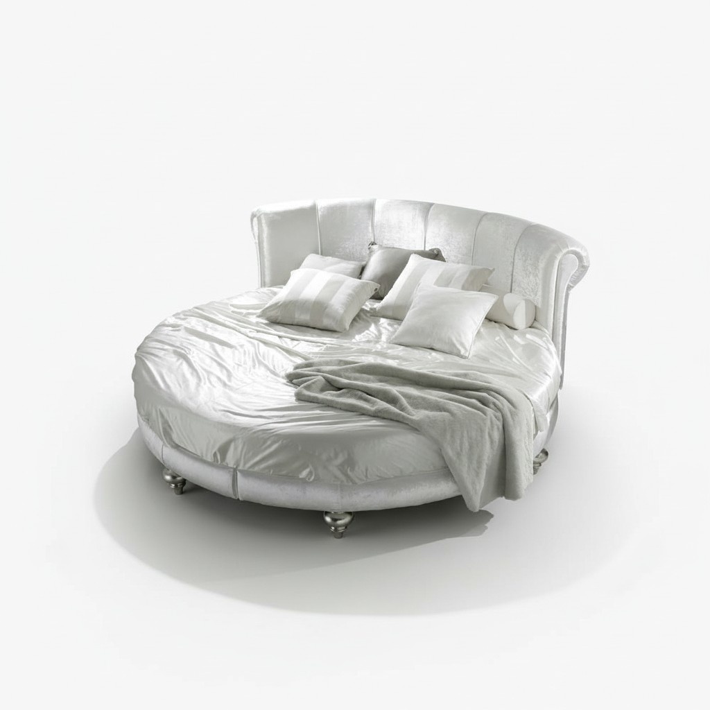 Edles Designer Schlafzimmer Rundbett Betten Rund Rundes Hotel Leder