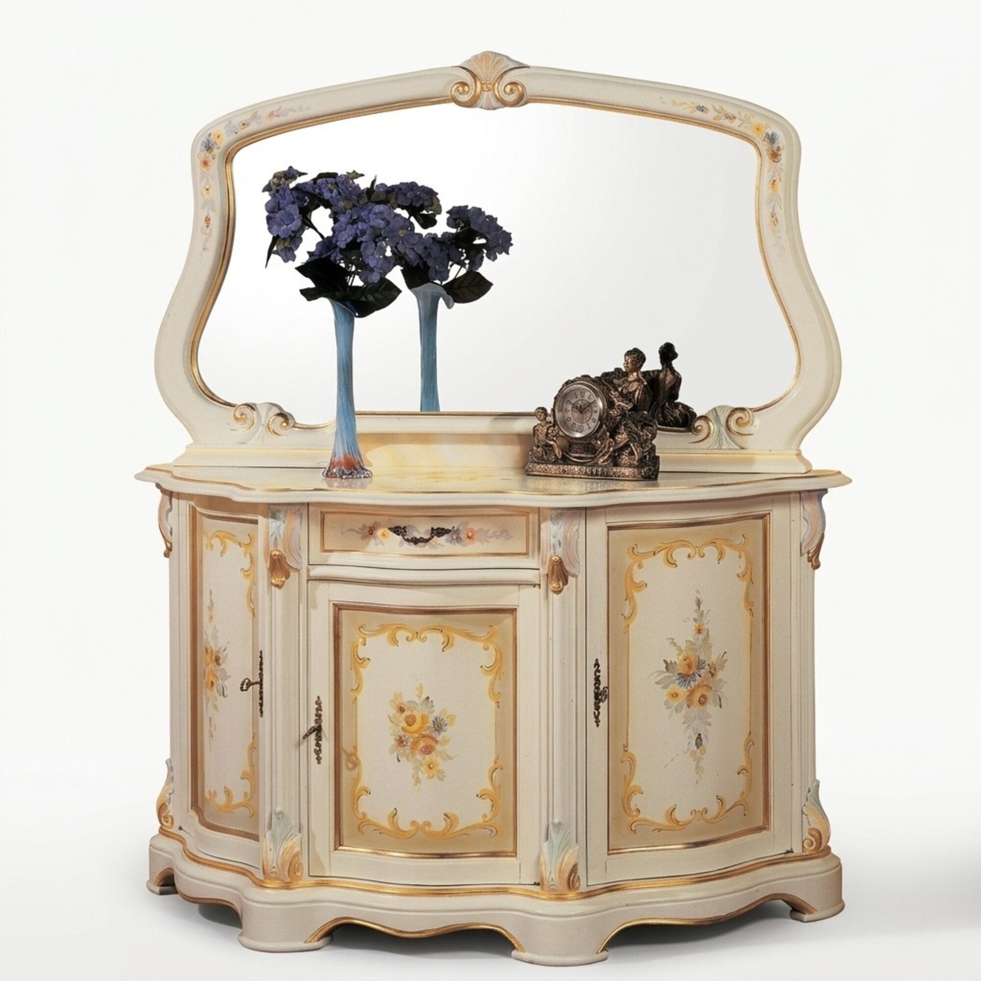 Elegante Stil MÃ¶bel Schlafzimmer Kommode Schrank Klassische Anrichte mit Spiegel