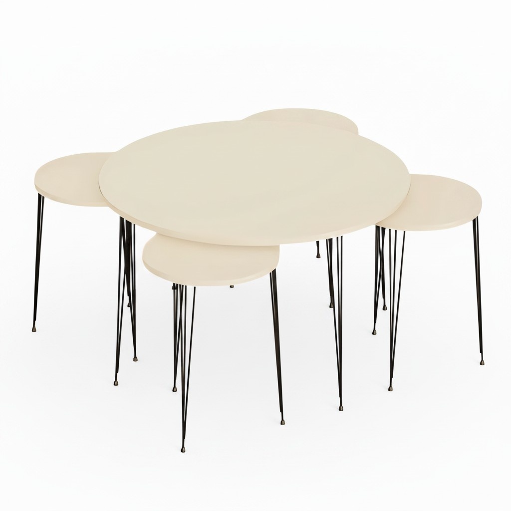Eleganter Beistelltisch aus Holz in Beige fÃ¼r modernes Wohnzimmer