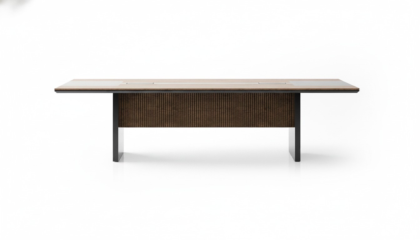 Eleganter brauner Holz-Konferenztisch im modernen Design
