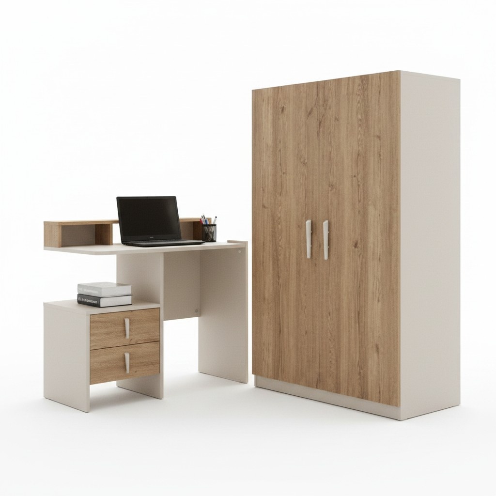 Elegantes 3-teiliges MÃ¶belset aus Holz in Braun fÃ¼r Schlafzimmer