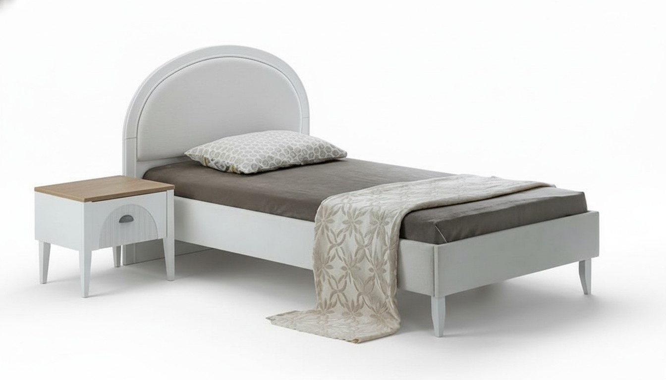 Elegantes Bett Modernes Design WeiÃ Erholsamer Schlaf Stilvolles Ambiente