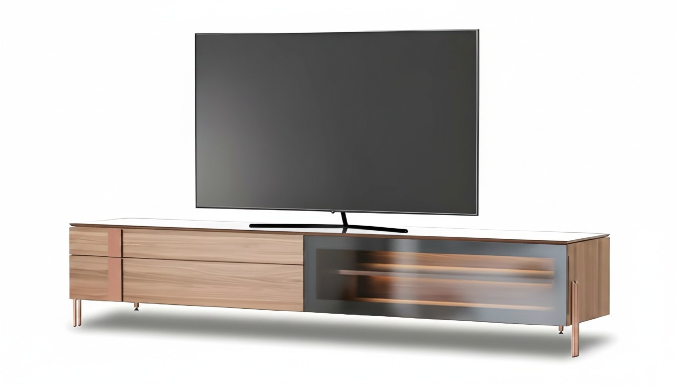Elegantes braunes Holz Lowboard modern fÃ¼r Wohnzimmer