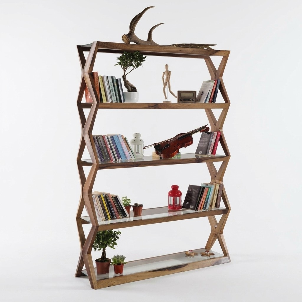 Elegantes braunes Holzregal fÃ¼r moderne VerkaufsrÃ¤ume
