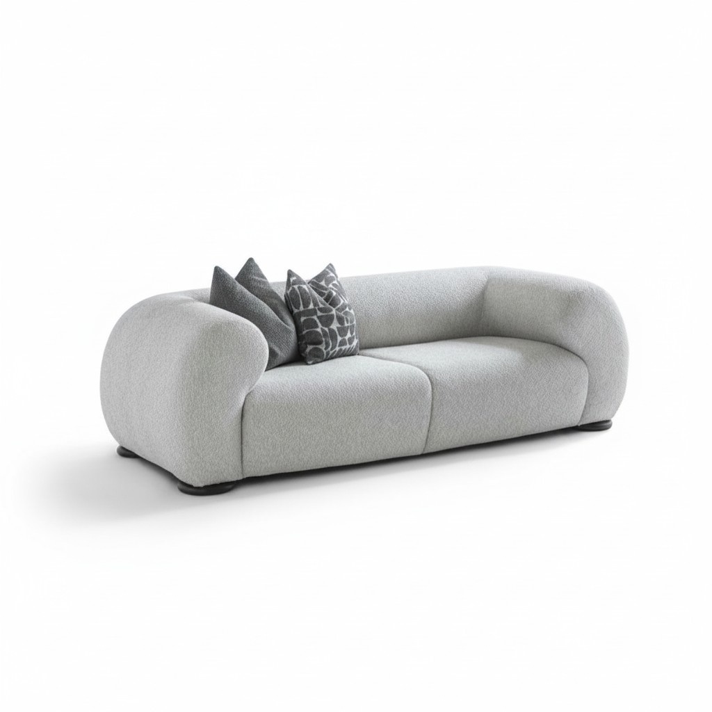 Elegantes graues Stoffsofa fÃ¼r Wohnzimmer im modernen Stil