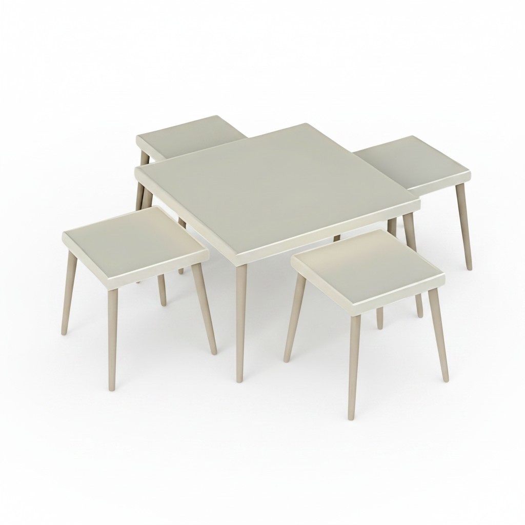 Elegantes weiÃes Wohnzimmer-Set aus Holz mit modernem Design