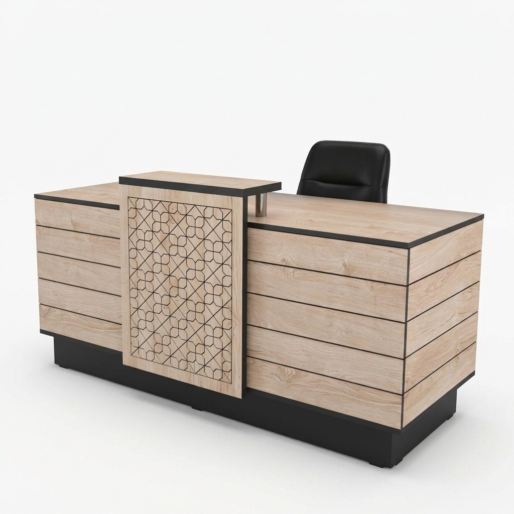 Empfangstheke Rezeption Empfangsschalter BÃ¼ro Hotel Holz Braun Tisch