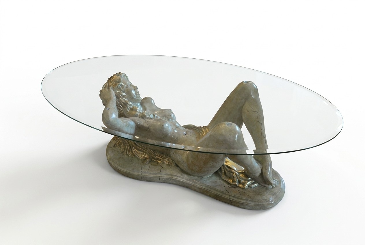 Erotischer Glastisch Skulptur Figur Couchtisch Tisch Sofa Bestell Tische