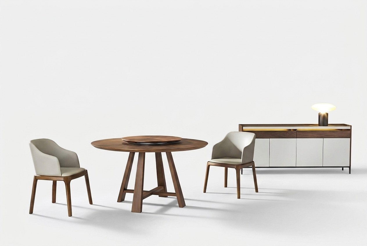 Ess Zimmer Rund Tisch Design Kommode Set Garnitur 4 tlg, Set Italienische