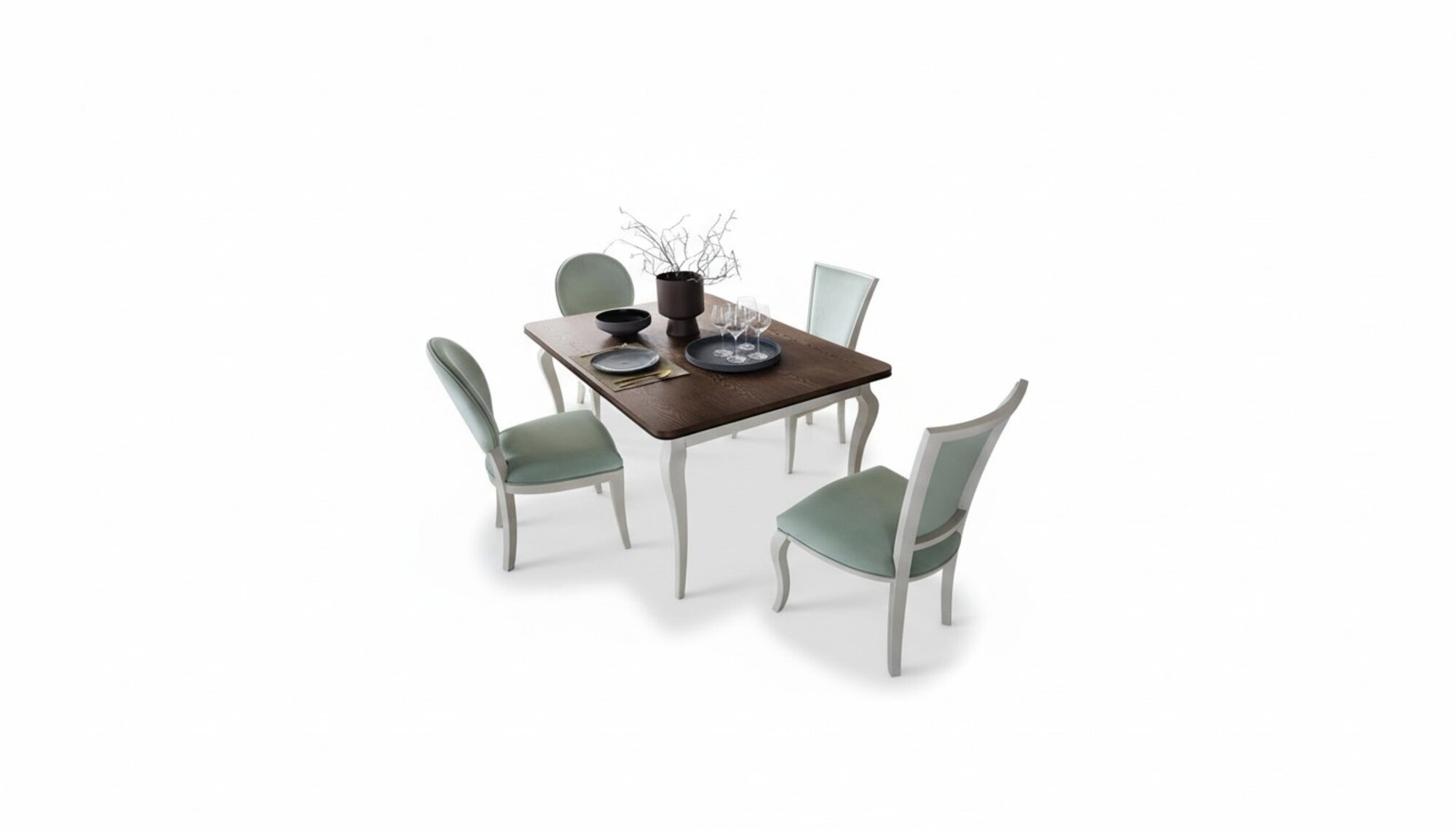 Essgarnitur Esstisch 4 x Stuhl Set Set Garnitur Essgruppe Tisch Klassische