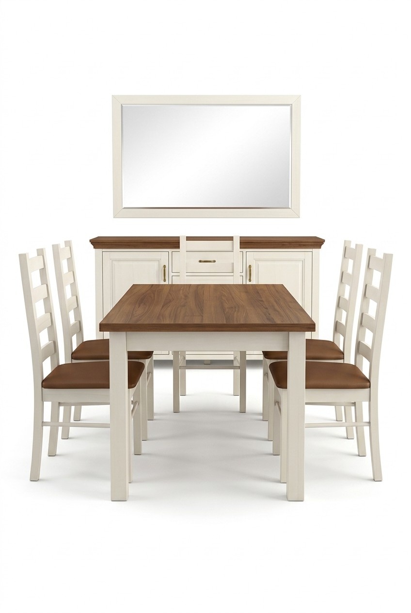 Esstisch 4x StÃ¼hle Esszimmer Garnitur 6tlg. Set Anrichte Tisch Stuhl Tische Holz