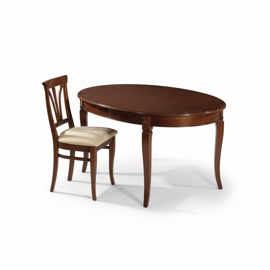 Esstisch 4x StÃ¼hle Klassische Esszimmer Garnitur 5tlg. Set Oval Tisch