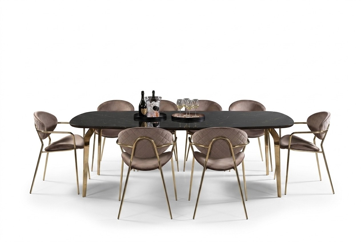 Esstisch Design MÃ¶bel Italien Luxus Esszimmer Tisch Esstische Marmor Edelstahl