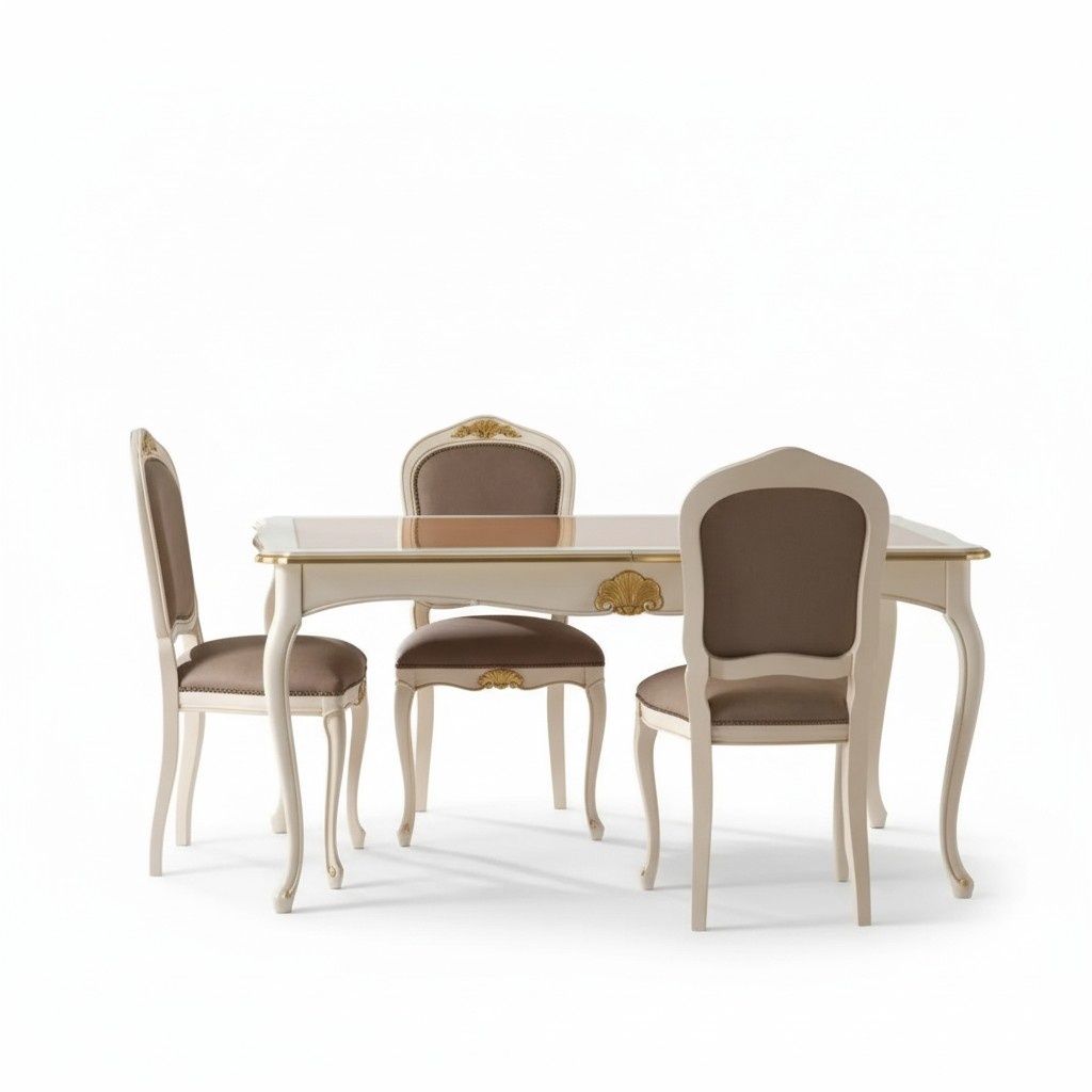 Esstisch Esszimmer Tisch 5tlg 4x StÃ¼hle Set Essgruppe Klassischer Neu