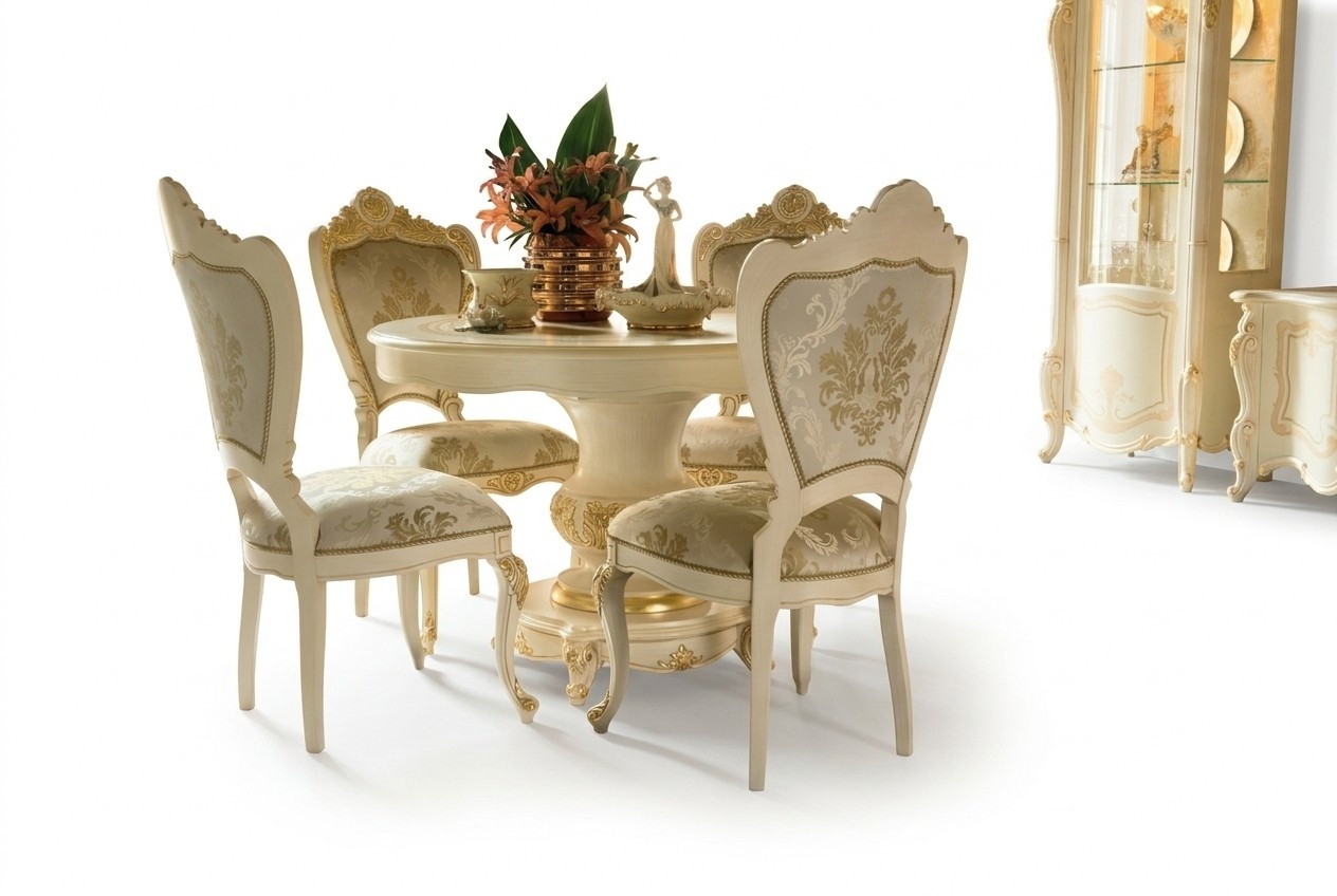 Esstisch Garnitur Esszimmer MÃ¶bel Einrichtung Gruppe Tisch + 4 Stuhl Set 5tlg.