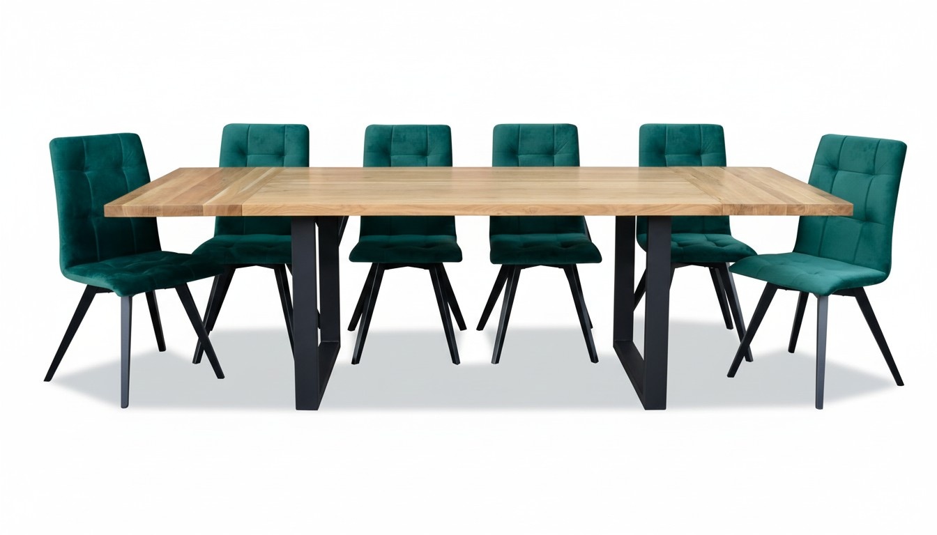 Esszimmer Design MÃ¶bel Stuhlgruppe Tisch + 6 Lehn StÃ¼hle 7 tlg. Set Garnitur Neu