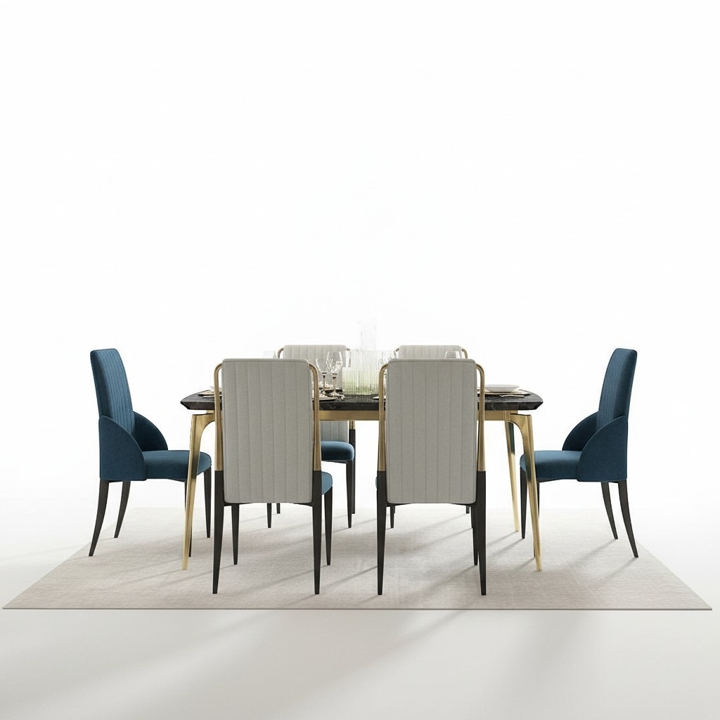 Esszimmer Gruppe Komplett Set Garnitur 7tlg Tisch Tische Luxus Holz