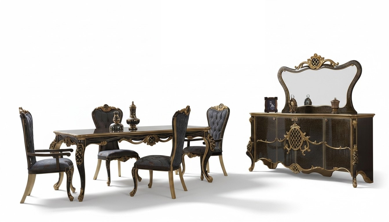 Esszimmer Luxus Essgruppe Sideboard Esstisch StÃ¼hle Holz 10tlg Braun