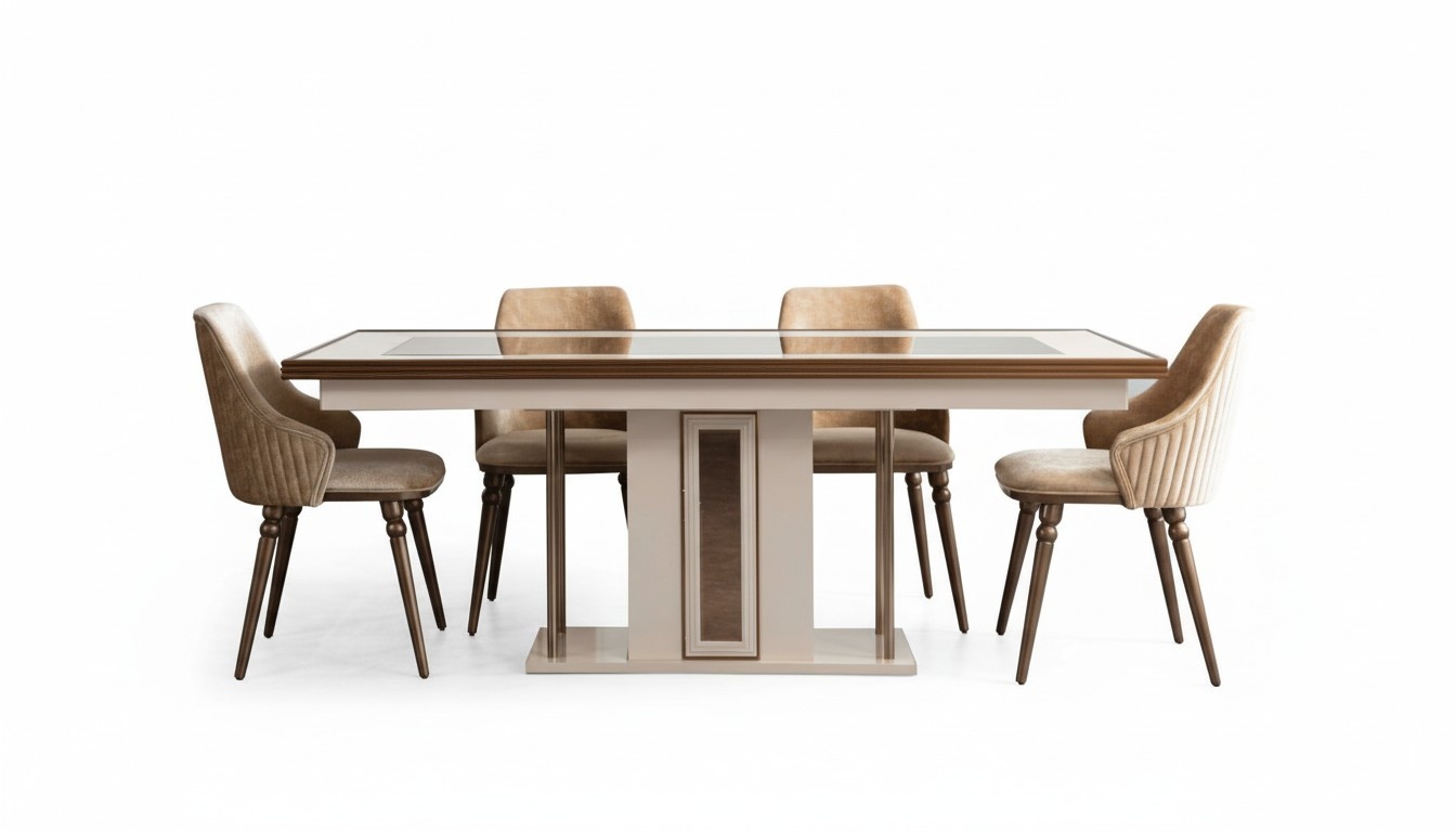 Esszimmer Set 4x Lehnstühle Esstisch Design Möbel Essgruppe Stuhl 5tlg