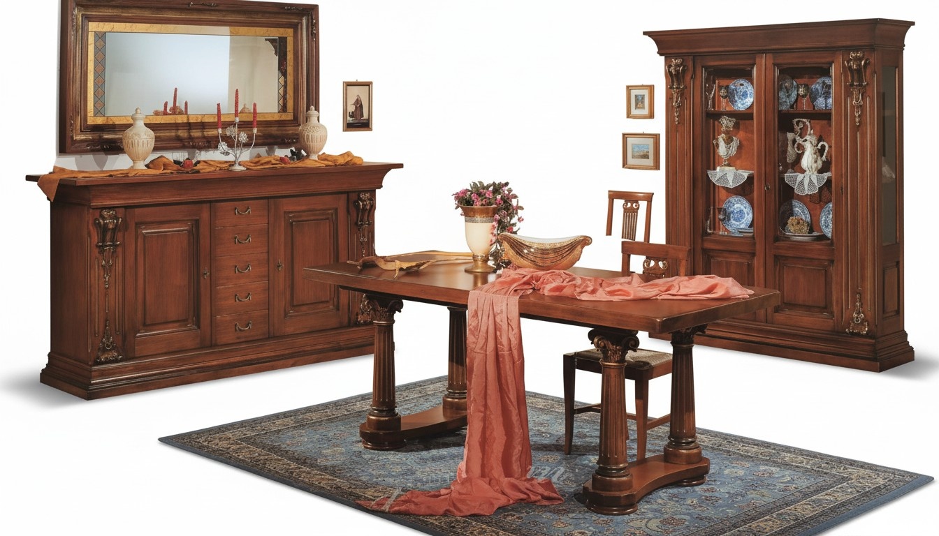 Esszimmer Set Esstisch Kommode Vitrine Spiegel Luxus Klassische MÃ¶bel