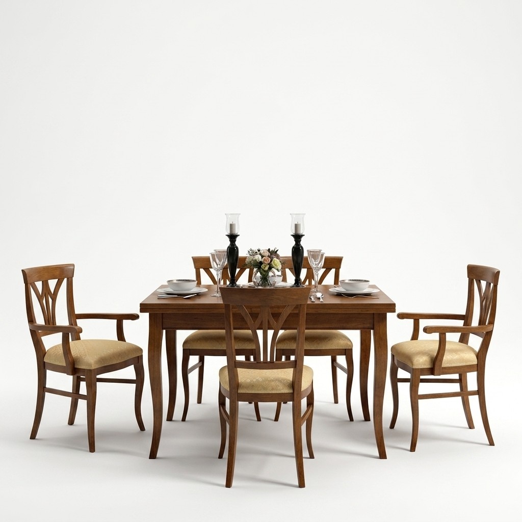 Esszimmer Set Garnitur Kommode 4x StÃ¼hle Vitrine Gruppe Essgarnitur Tisch 7tlg.