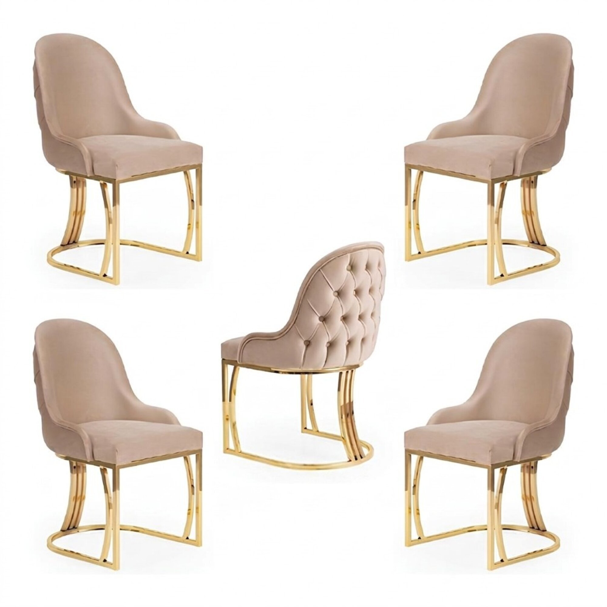 Esszimmer Textil Gastro Stuhl Design Set 4x Sessel Stoff Polster StÃ¼hle