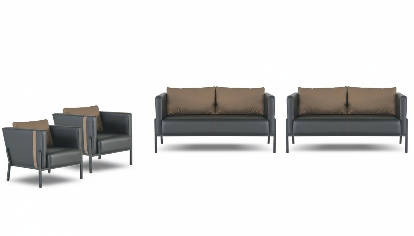Exklusive BÃ¼ro SitzmÃ¶bel Designer 2x Polster 2-Sitzer Edle Sessel 4tlg