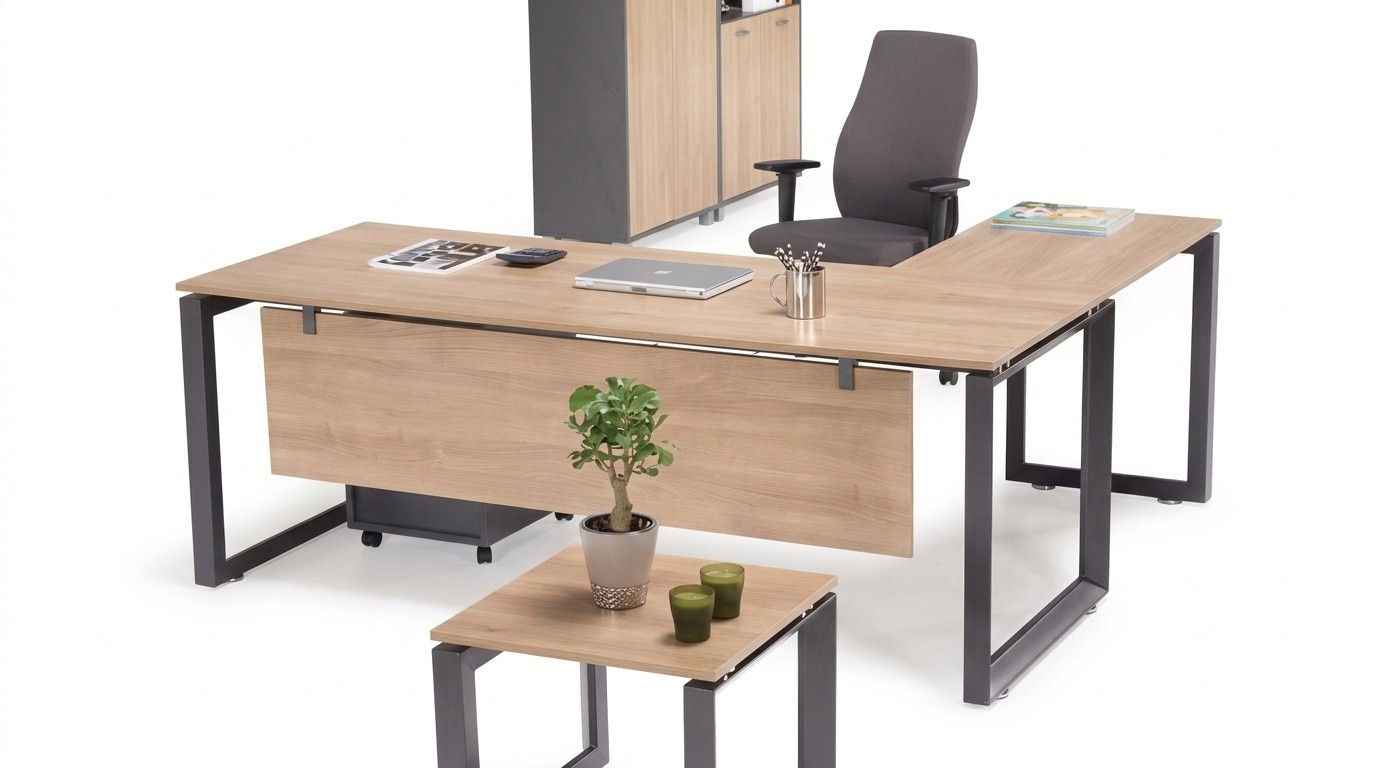 Exklusiver Eckschreibtisch BÃ¼romÃ¶bel Braun Ecktisch Arbeitszimmer Neu