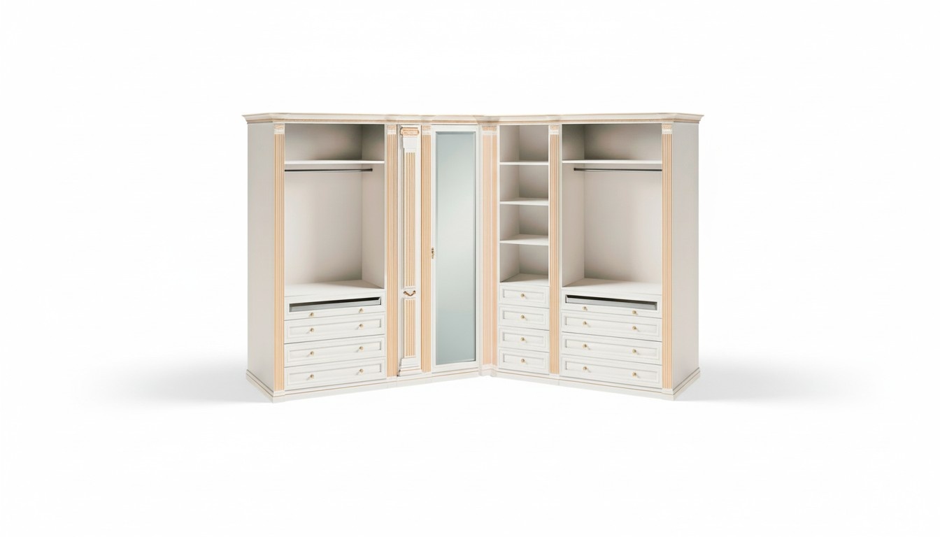 Exklusiver WeiÃer Eckschrank Designer SchlafzimmermÃ¶bel Luxus Massivholz