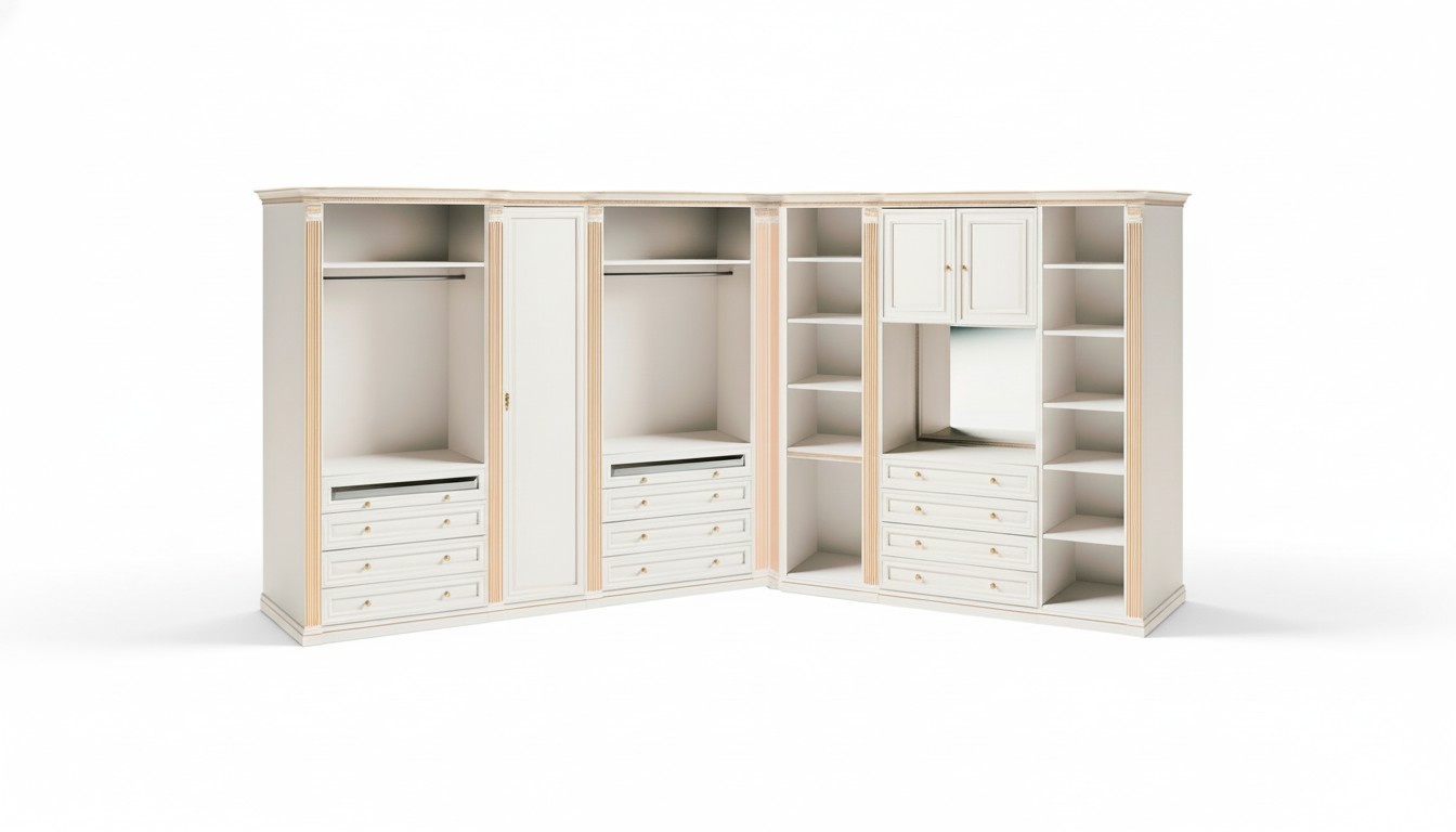 Exklusiver WeiÃer Eckschrank Schlafzimmer Luxus SchrÃ¤nke Edle Holz MÃ¶bel
