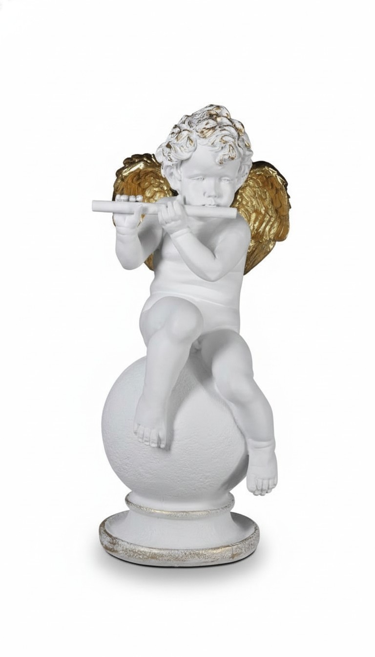 Figur Engel Figuren Skulptur Flöte 69cm Skulpturen Design Dekoration