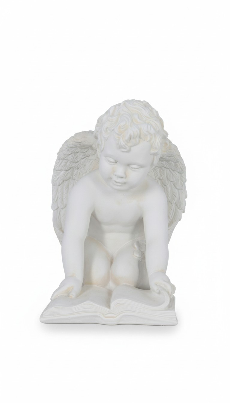 Figur Skulptur Engel mit Buch 36,5cm Skulpturen Figuren Statue Statuen
