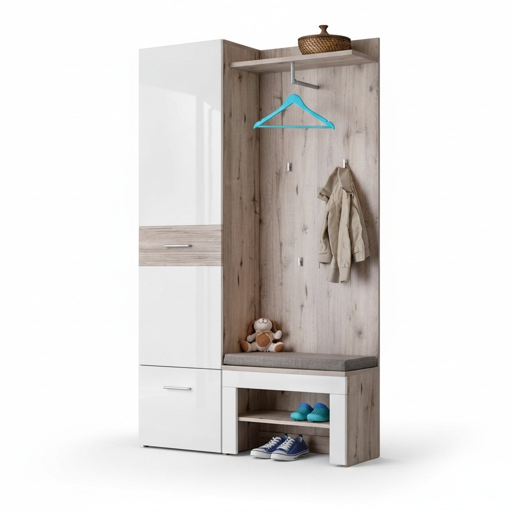 Flur Garderobe Garnitur Moderne Design Stil Luxus Schrank Holz MÃ¶bel Neu