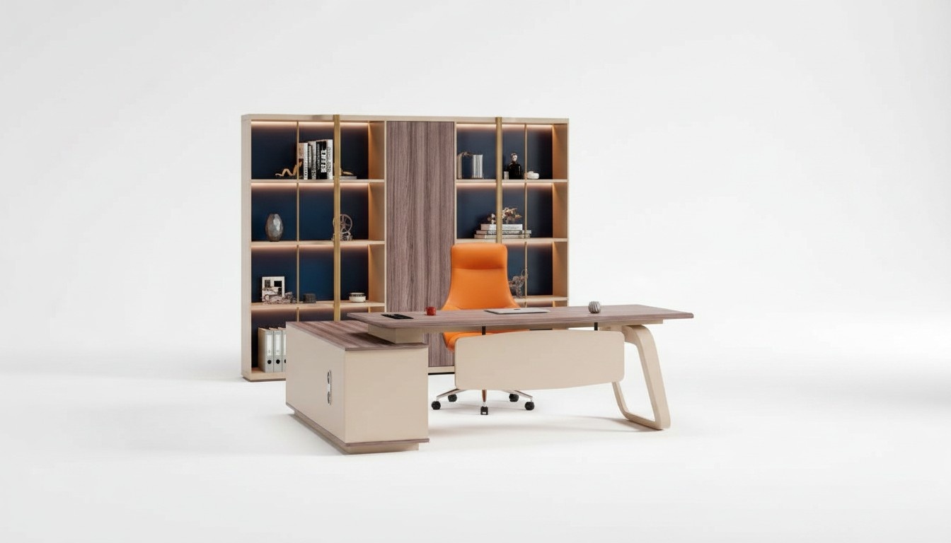 Garnitur BÃ¼rotisch Schrank BÃ¼romÃ¶bel Holz Beige Ecke Schreibtisch Set