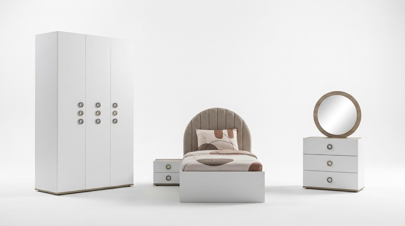 Garnitur Kinderzimmer Komplete Bett KindermÃ¶bel Holz WeiÃ Set 5tlg