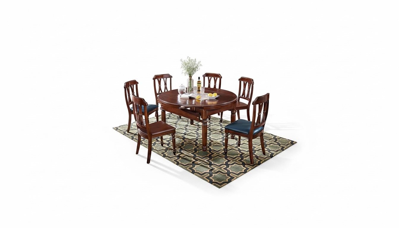 Garnitur Komplett Set Esstisch + 6 StÃ¼hle Esszimmer Gruppe Holz Tisch