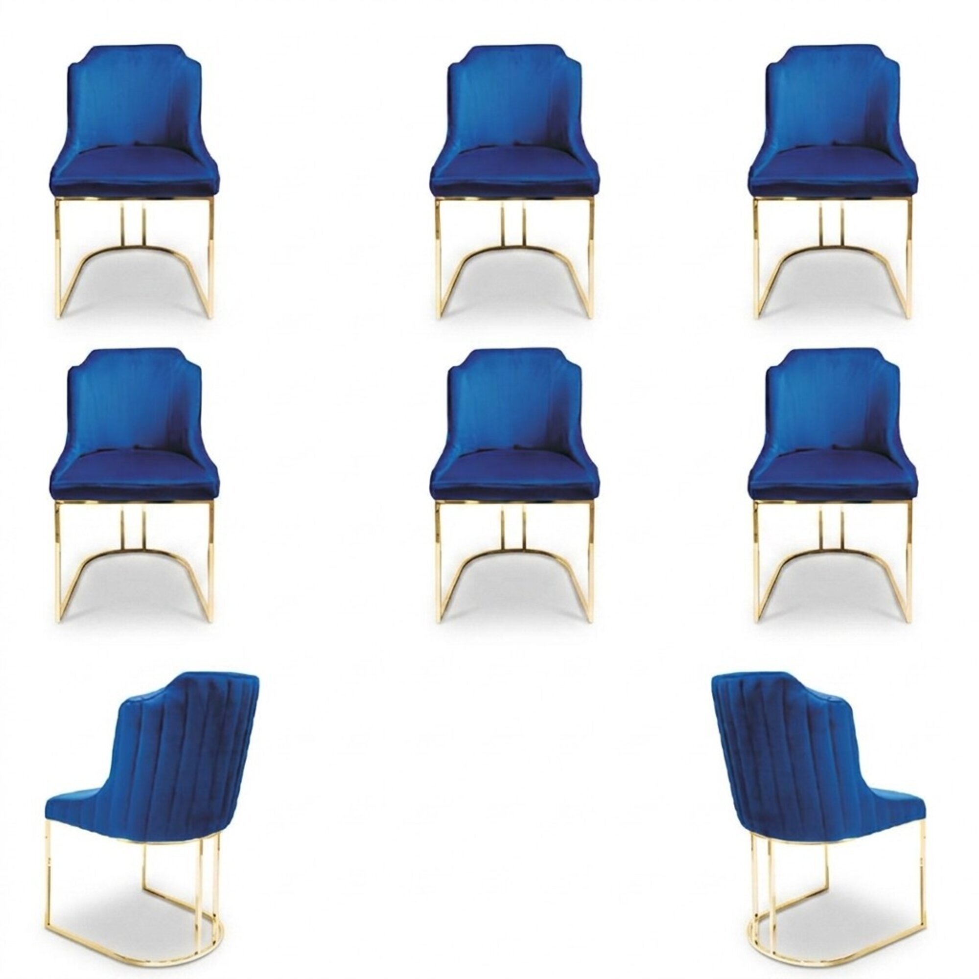 Garnitur Set 6x Esszimmer Stuhl Sitz Gruppe StÃ¼hle Textil Polster
