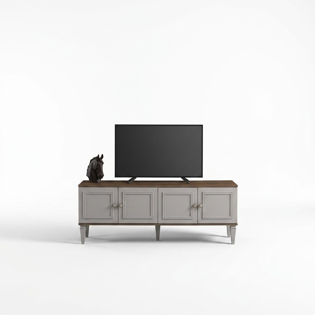 Garnitur Wohnzimmer TV StÃ¤nder Couchtisch Holz Grau RTV Lowboard Set