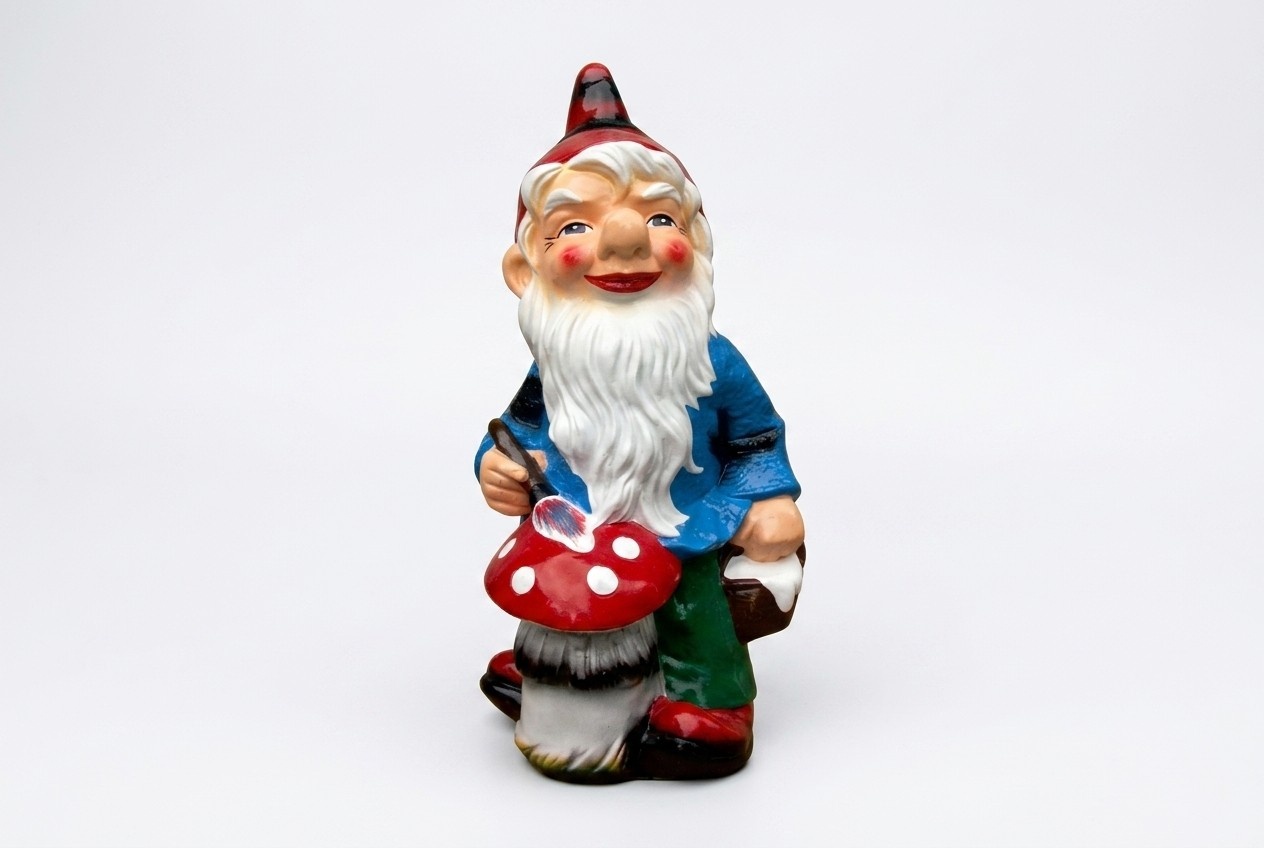 Garten Zwerg Maler Pilz Figur Statue Skulptur Figuren Skulpturen