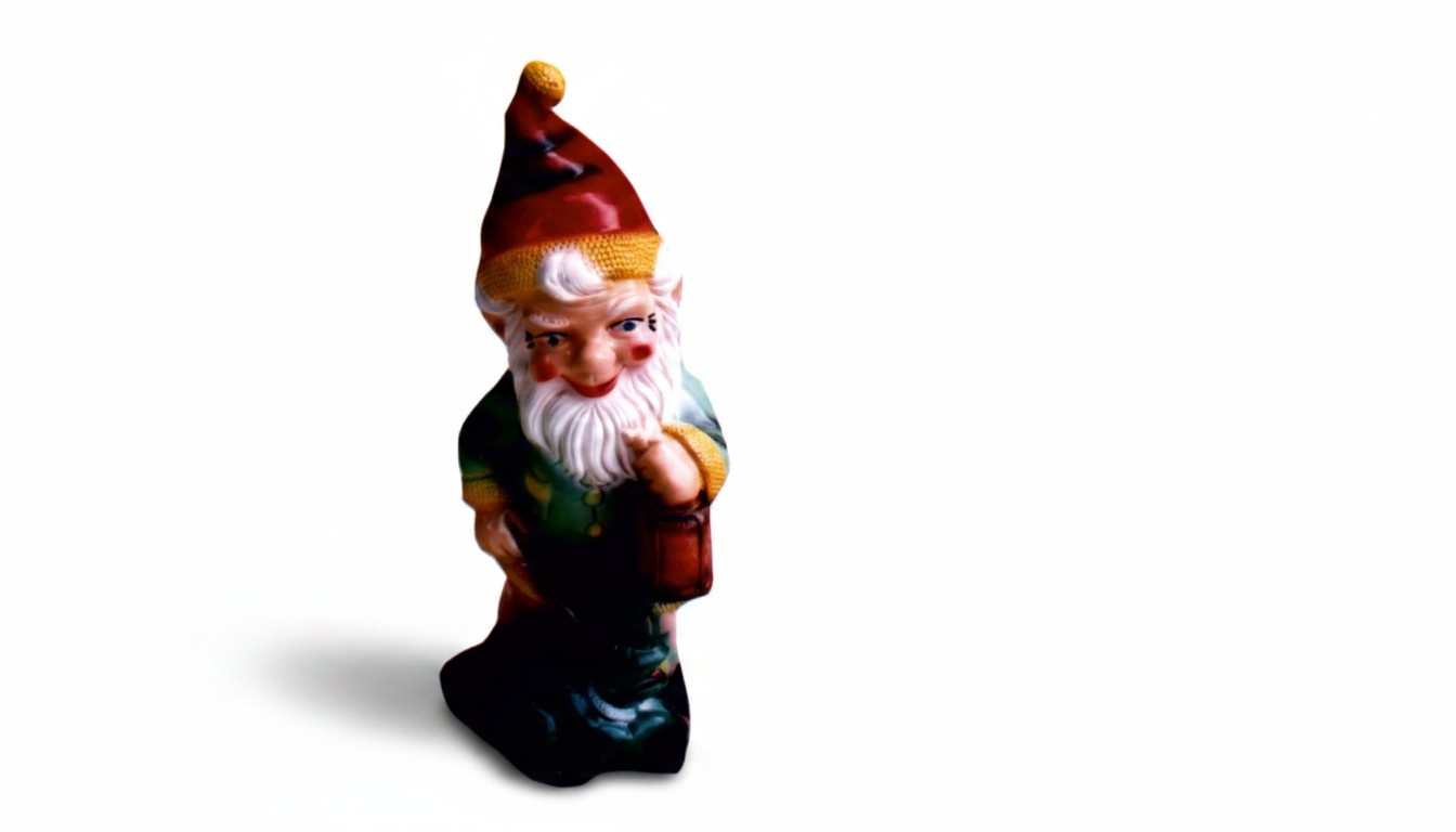 Garten Zwerg mit Schmetterling Figur Skulptur Statue Figuren Skulpturen