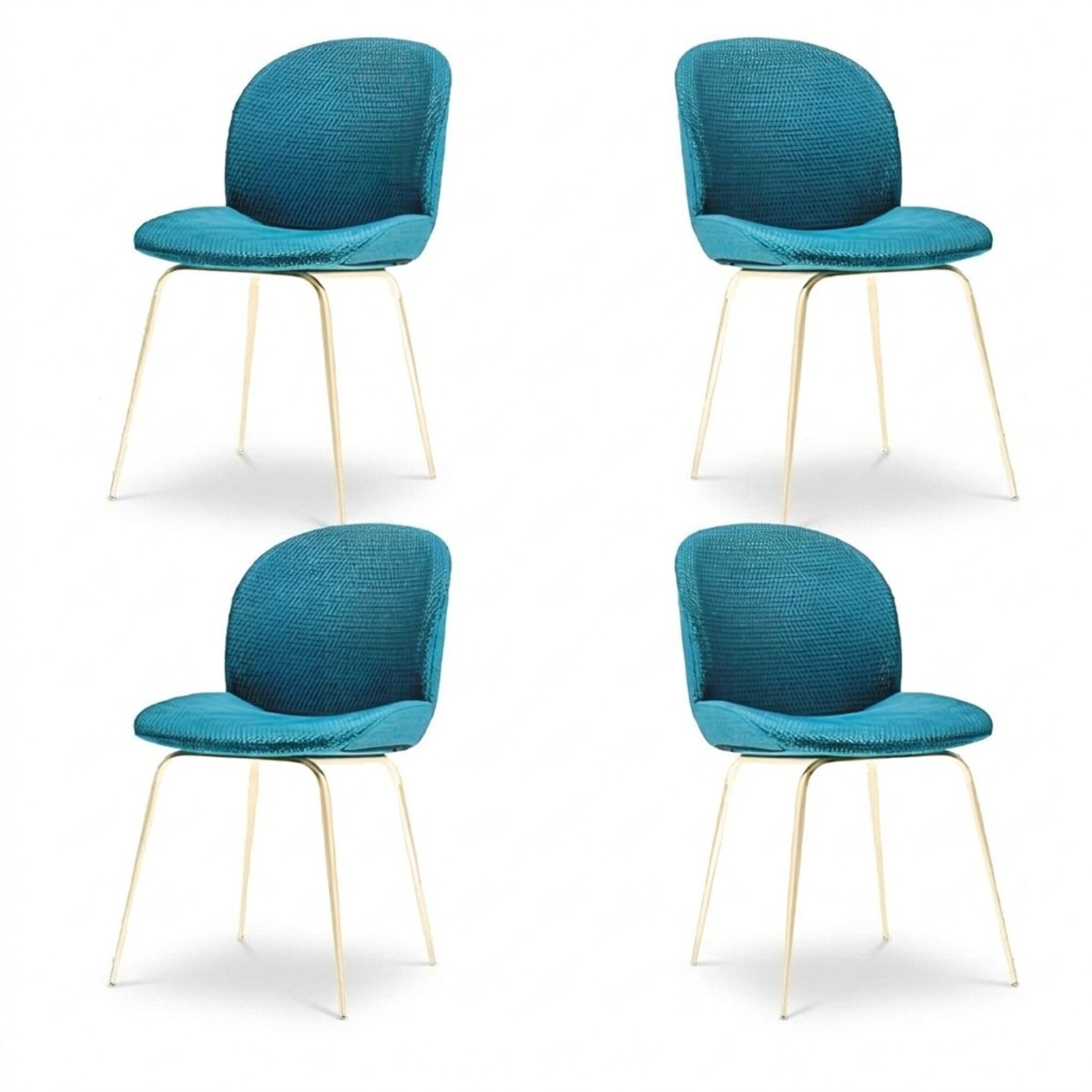 Gepolsterte Esszimmer StÃ¼hle 4x Stuhl Gruppe Garnitur Stoff Design