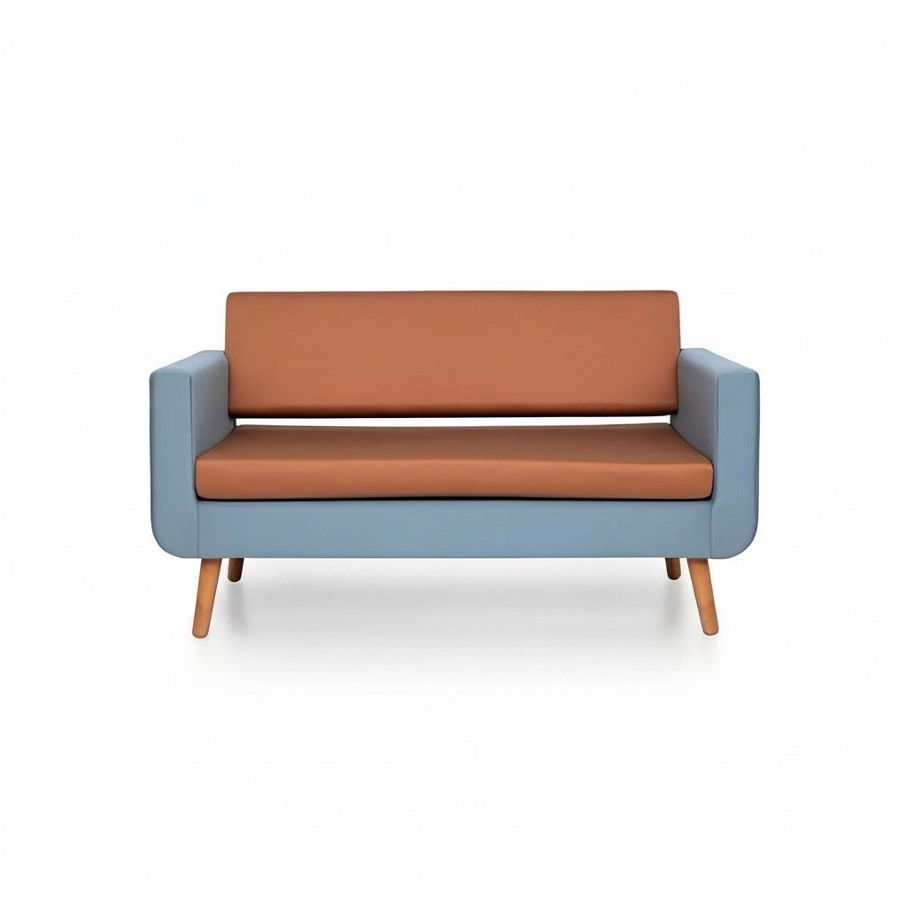 Grau-Oranges Sofa Luxus 3-Sitzer Designer Couch Wohnzimmer Polster 3-er