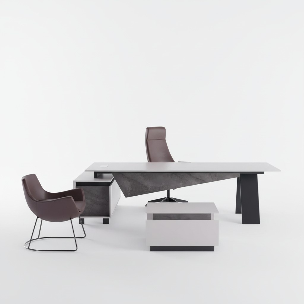Graue ArbeitszimmermÃ¶bel Schreibtisch Sideboard BÃ¼romÃ¶bel Modern Holz
