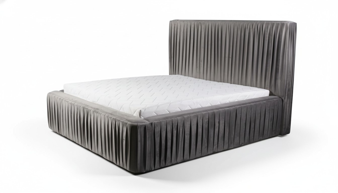Graue Doppelschlafzimmer HolzmÃ¶bel Design elegant Stoff klassische MÃ¶bel neu-