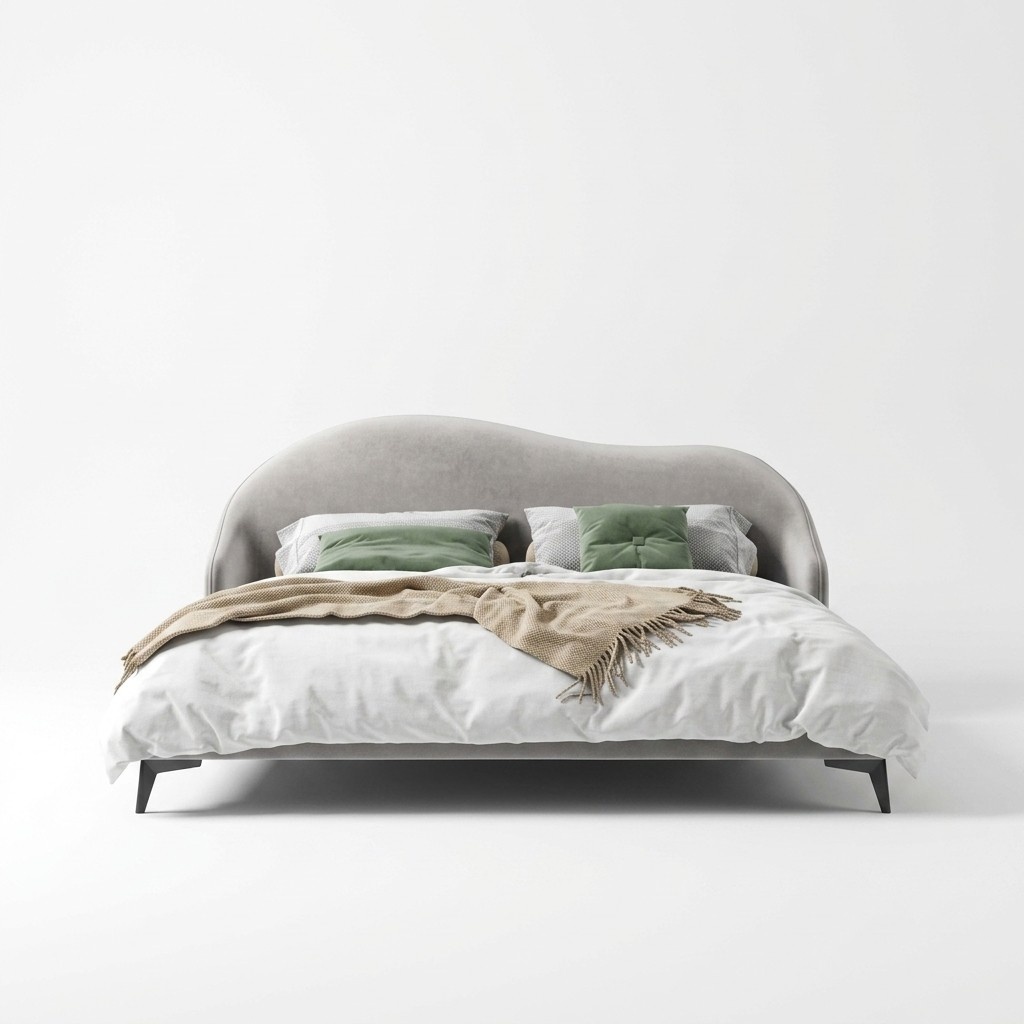 Graues Textilbett Schlafzimmer Betten Luxus Doppelbetten Stilvolle MÃ¶bel