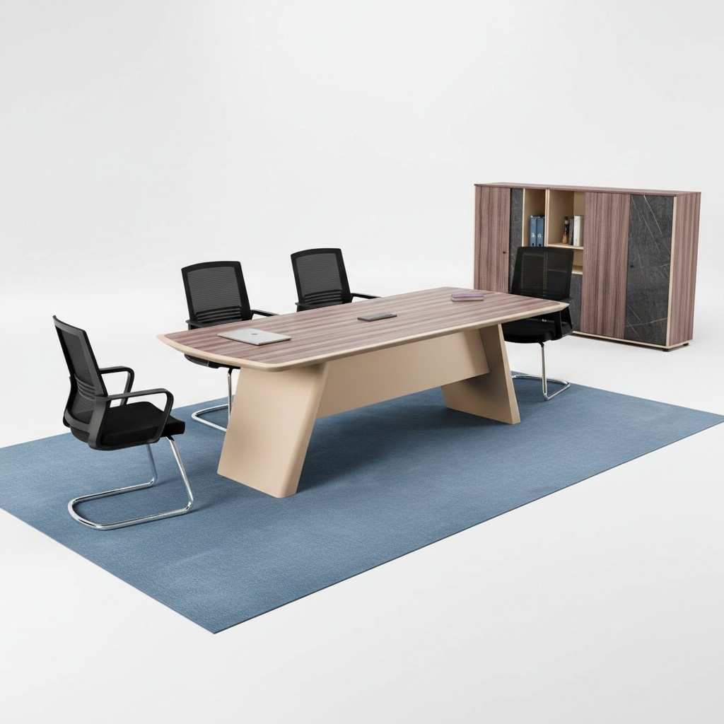 GroÃ Konferenztisch BÃ¼rotisch Arbeitstisch Schreibtisch Holz Beige