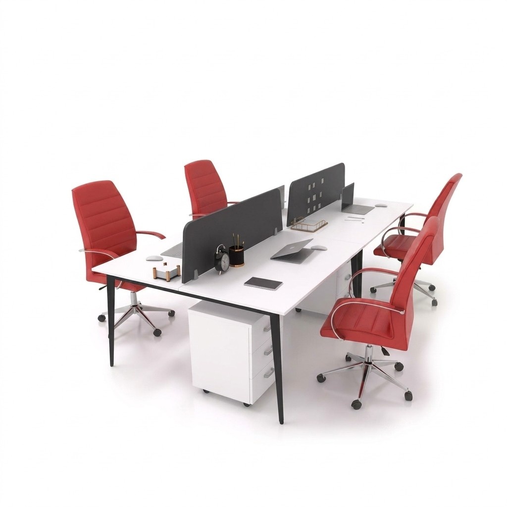 GroÃer WeiÃer Arbeitstisch Schreibtischensemble BÃ¼roeinrichtung Modern