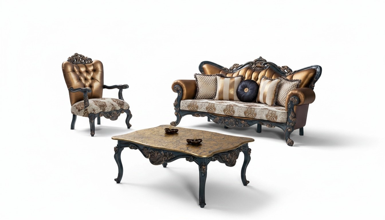 GrÃ¼nderzeit MÃ¶bel Klassische Sofagarnitur Couch Chesterfield 3+1+ Tisch