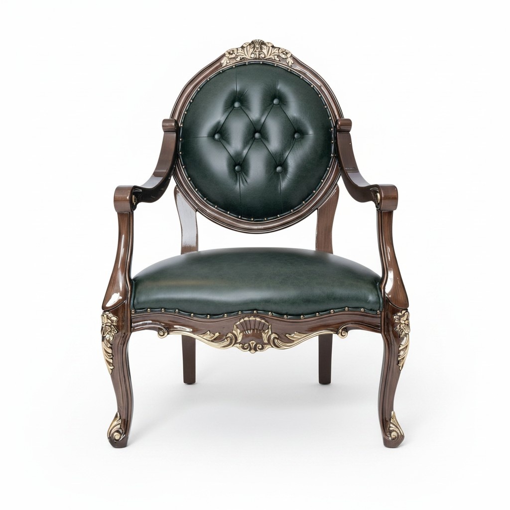 GrÃ¼ner Leder-Sessel modern und elegant