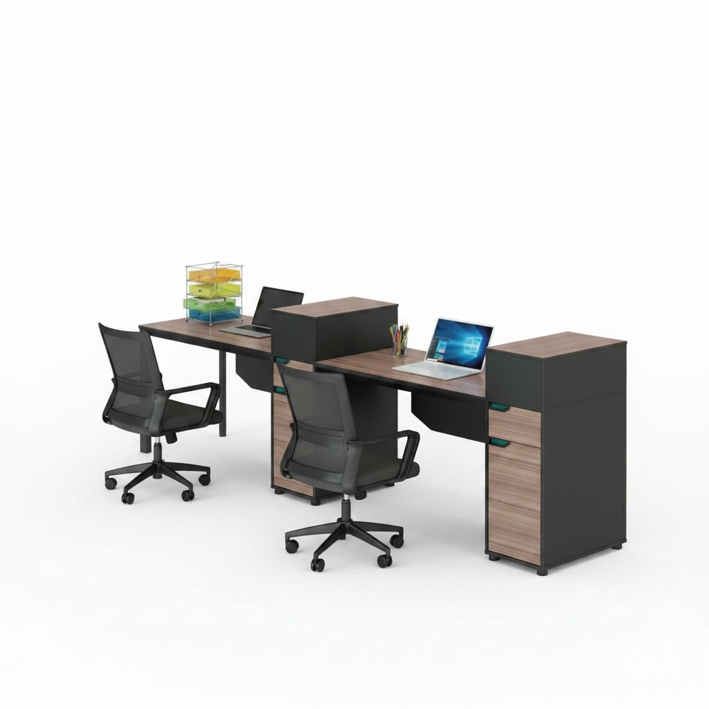 Gruppe BÃ¼rotisch Arbeitstisch Schreibtisch fÃ¼r 2 Personen Holz Schwarz